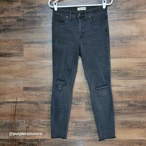 Madewell Jeans Size 28 Skinny 9" High Rise Black Sea Wash H2230 Tummy Control